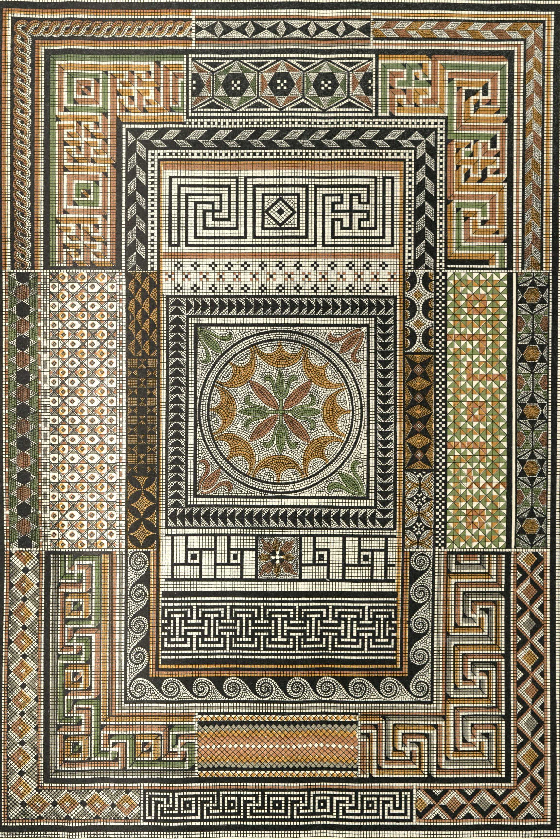 page from book featuring geometric mosaic tile designs.