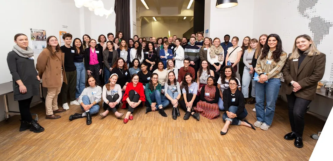 Participants of the European Heritage Masterclass “Climate Heritage Digital Advocacy” post in a group of around 55 people for a photo