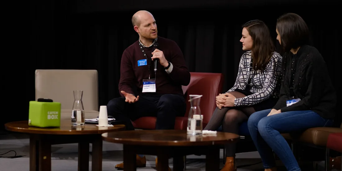 Dafydd Tudur leading a discussion at Europeana2019
