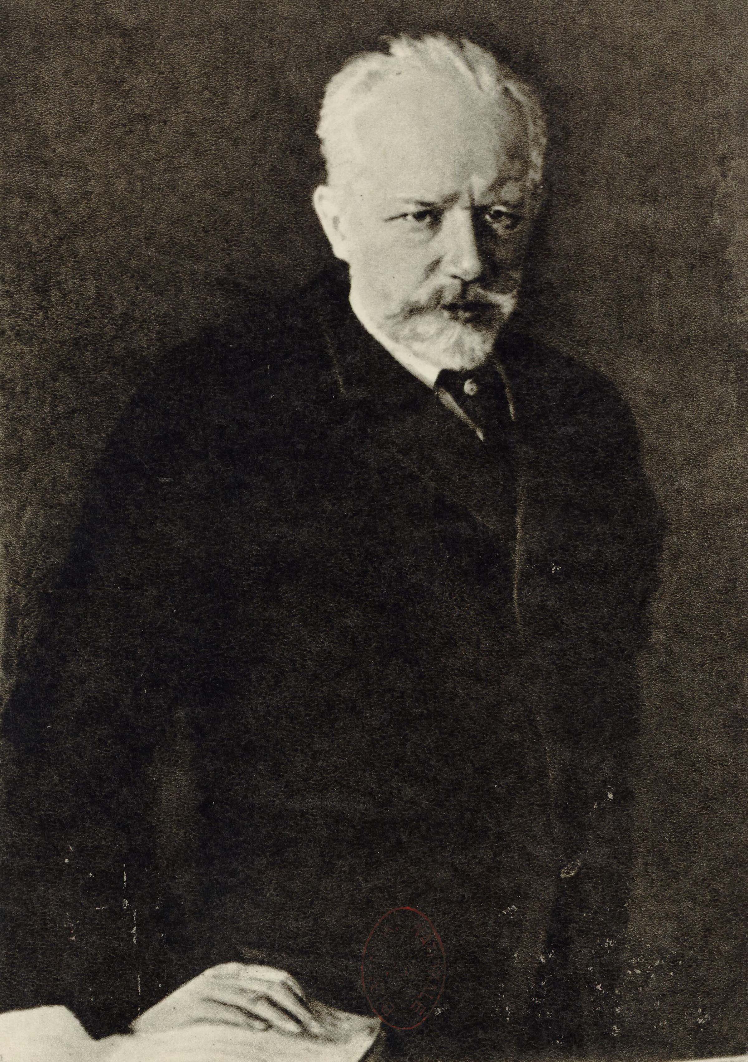 black and white photograph of Tchaikovsky.