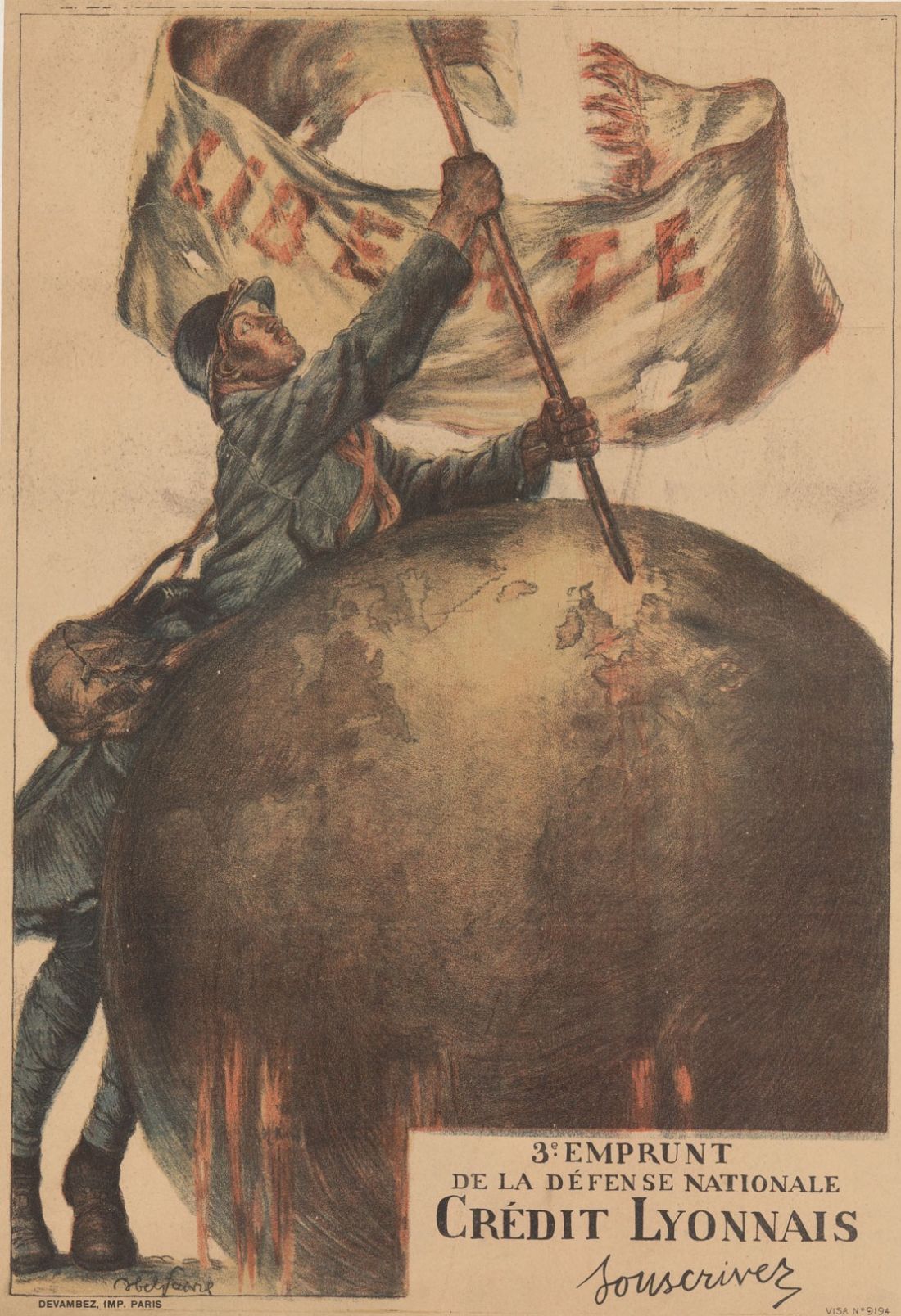 France, Paris, former propaganda poster of the Second World War