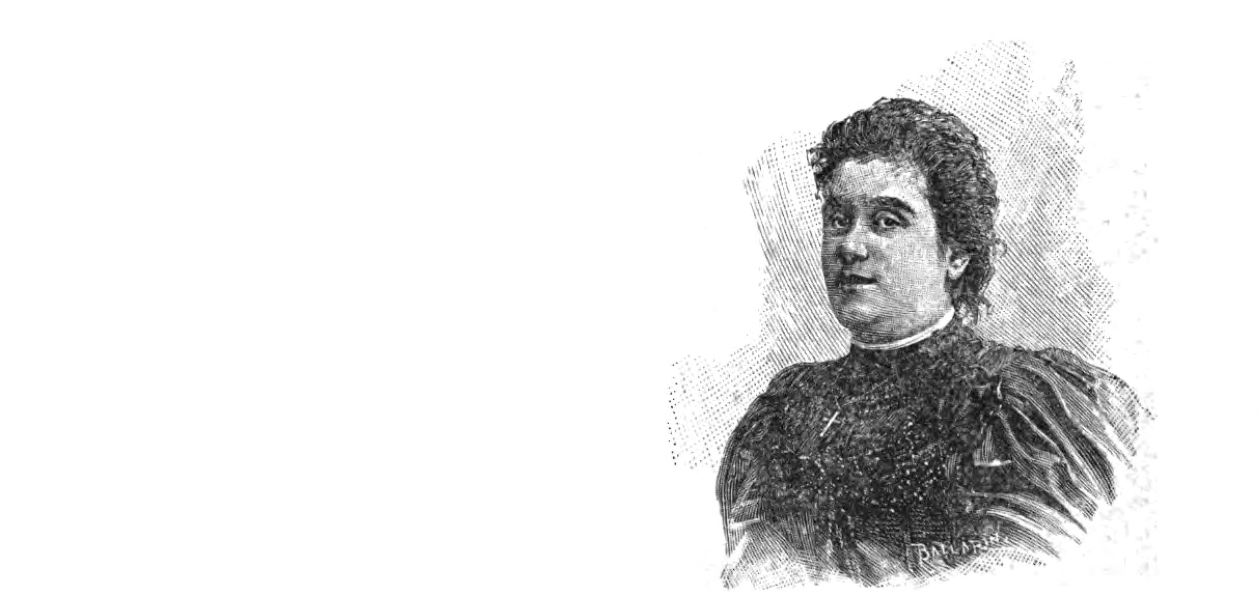 black and white portrait illustration of Matilde Serao.