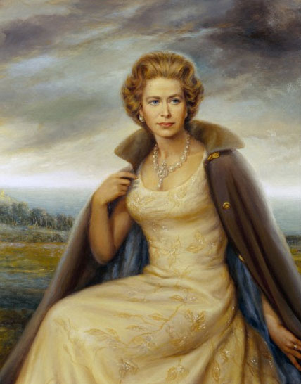 HRH Queen Elizabeth, painting, Wallace King