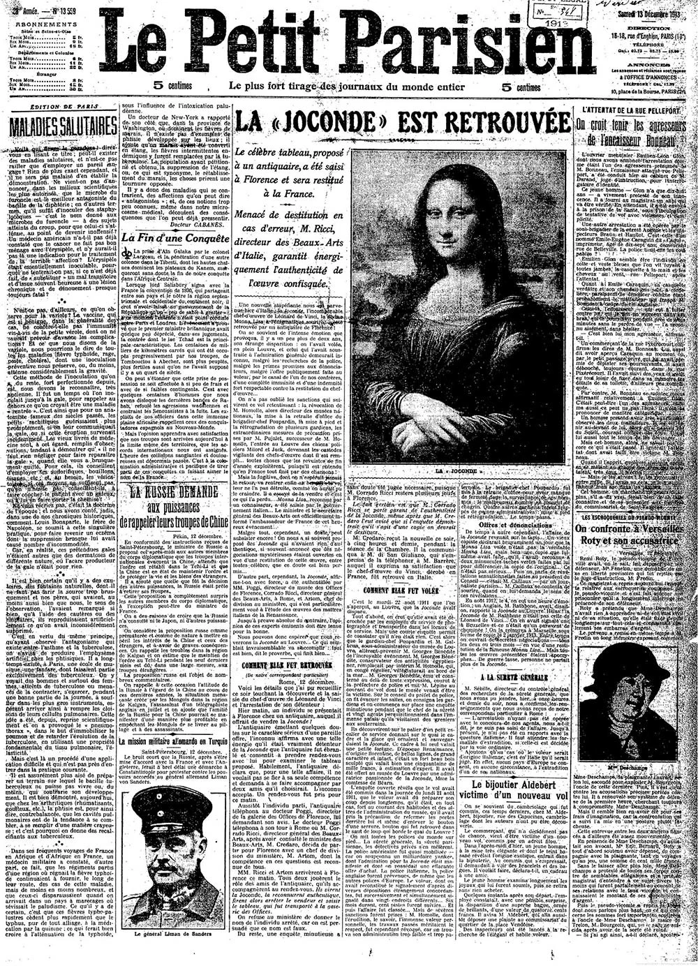 black and white scan of a newspaper front cover