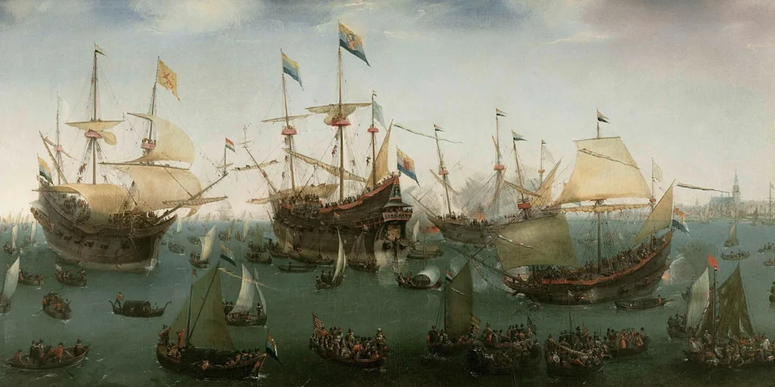 A harbor filled with sailing ships