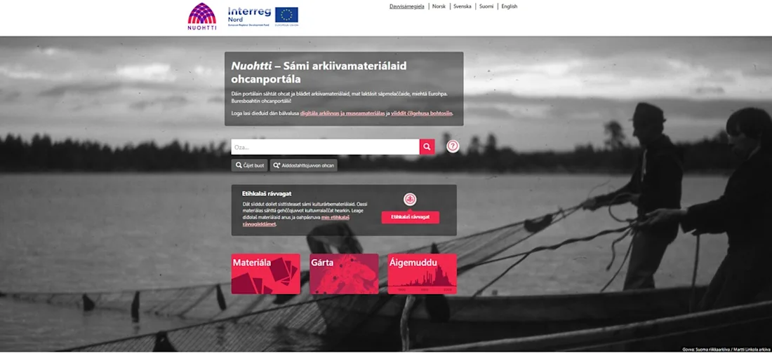 Screenshot of the Nuohtti portal homepage