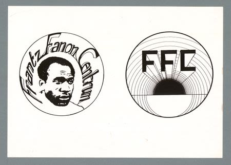 Affiche et logo du Centre Frantz Fanon avec son portrait