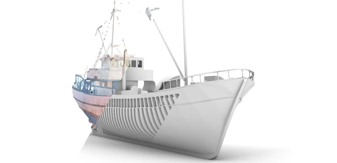 A 3D structure of a fishing vessel