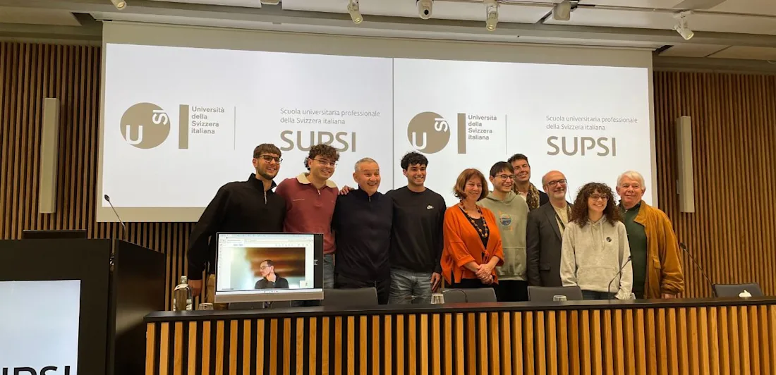 Participants of the Lugano hackathon pose for a photo