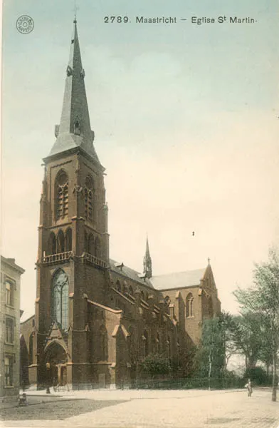 colour postcard of a church