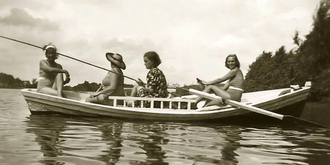 Four women in a boat