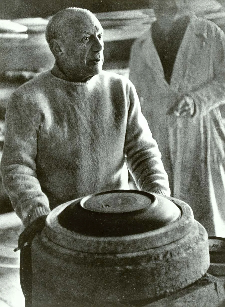 black and white photograph of Pablo Picasso