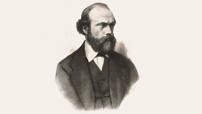 black and white illustration, portrait of Pierre Cuypers