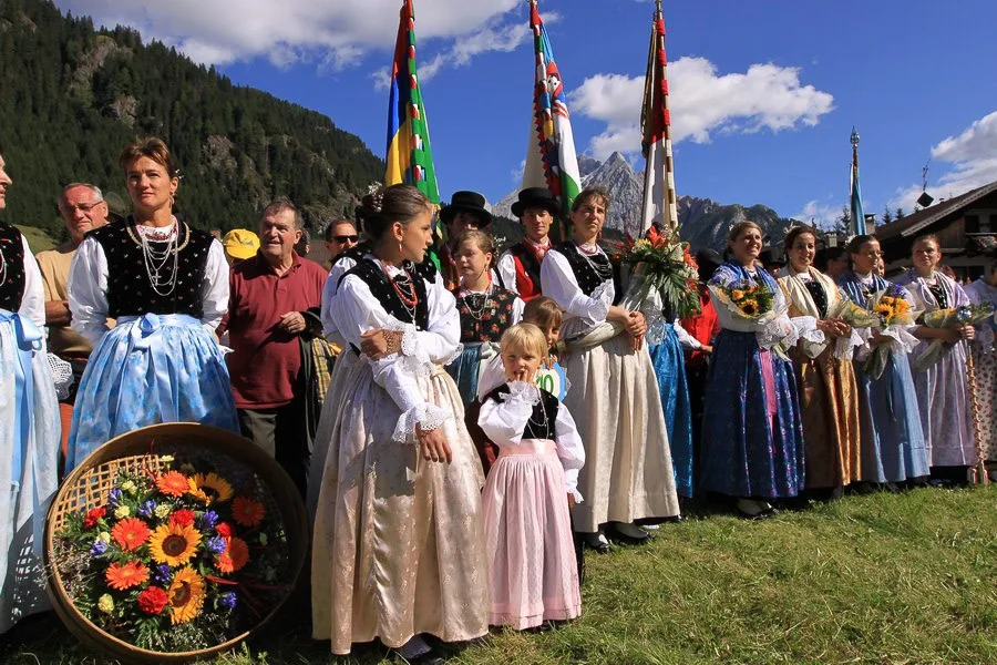 People in tradition Ladin costumes