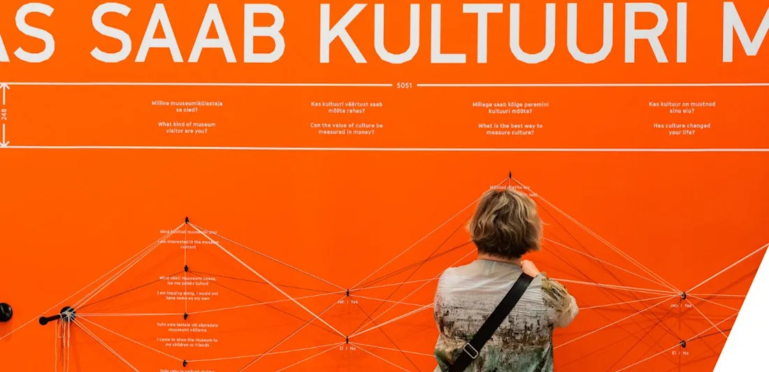 Person interacting with the exhibition