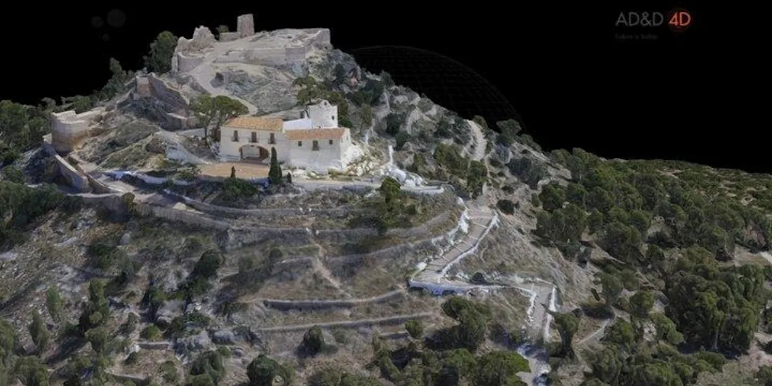 3D rendering of a castle on a hill