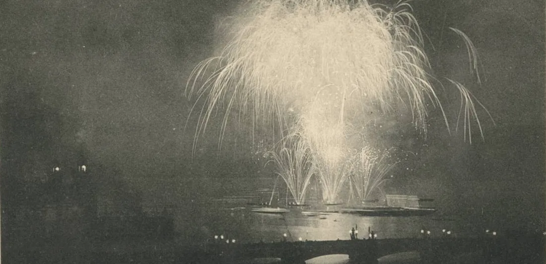 Fireworks over the sea