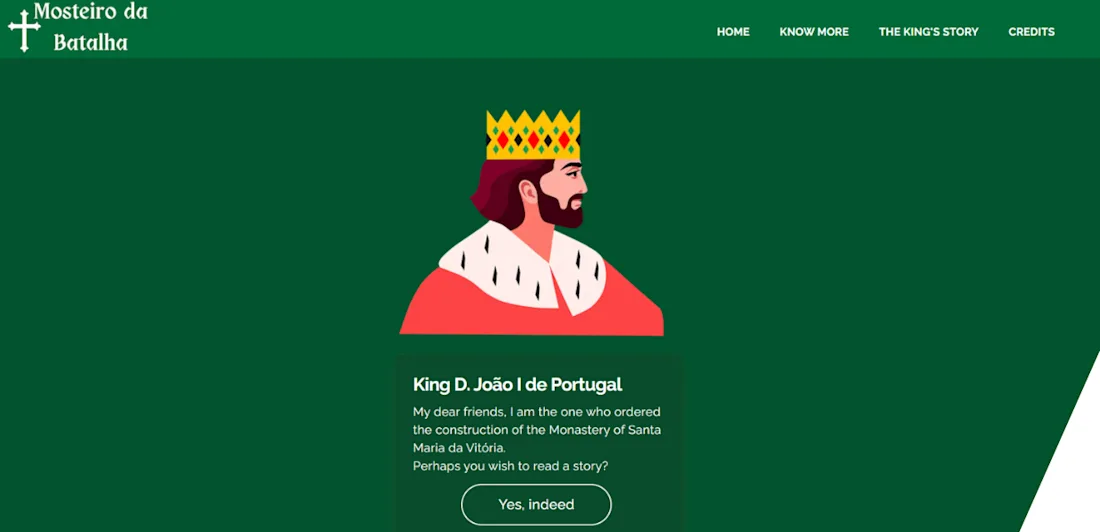 Screenshot of the winning project website