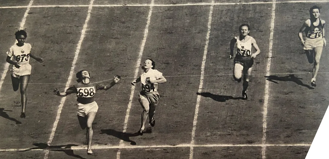 People finishing a race
