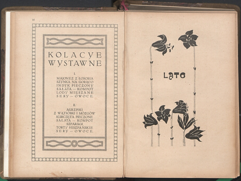 open pages of a book with decorative text and illustrations