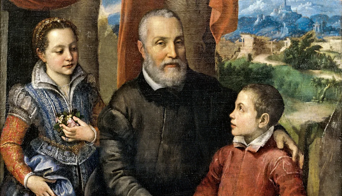 A woman, a man and a child