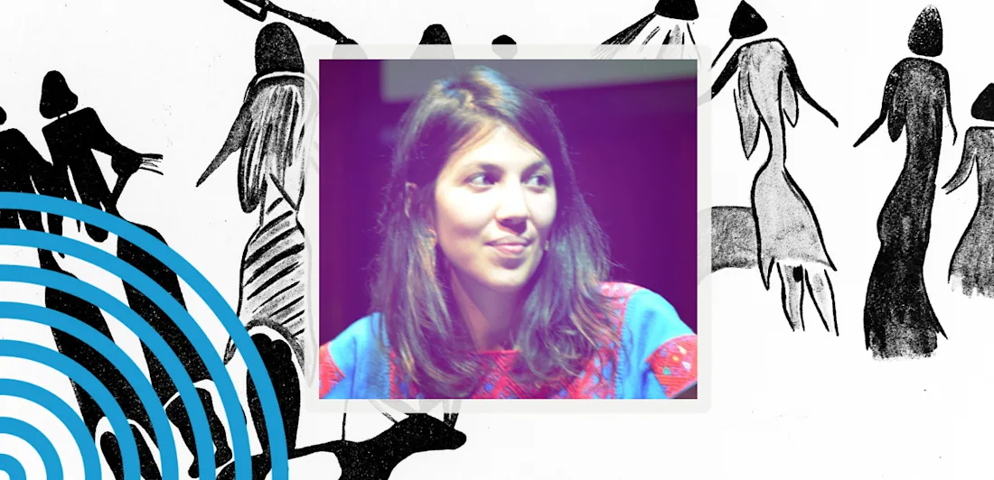 Silvia listening to co-panelists during the first OpenGLAM conference in Mexico, photo by Omar Sansi, CC-BY-SA 4.0