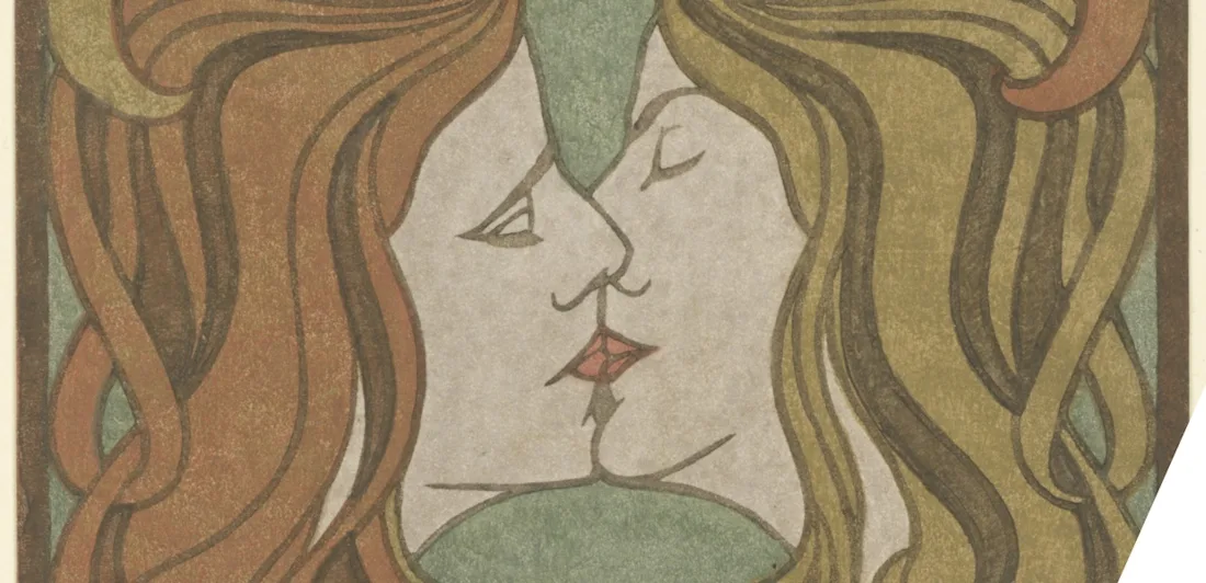 Two people kissing
