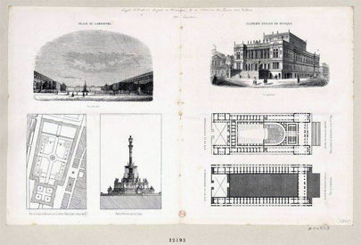 Projets d'Académie royale de Musique et de réunion du Louvre aux Tuileries : [estampe]