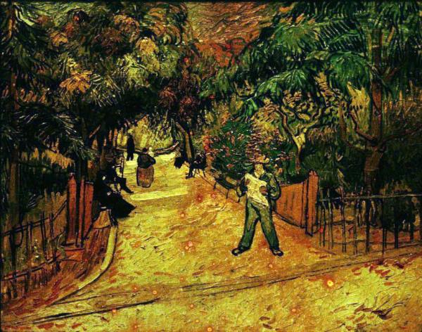 Photograph of ‘The entrance to the public garden in Arles’ (1888) by Vincent Van Gogh. French National Library. (Public Domain)