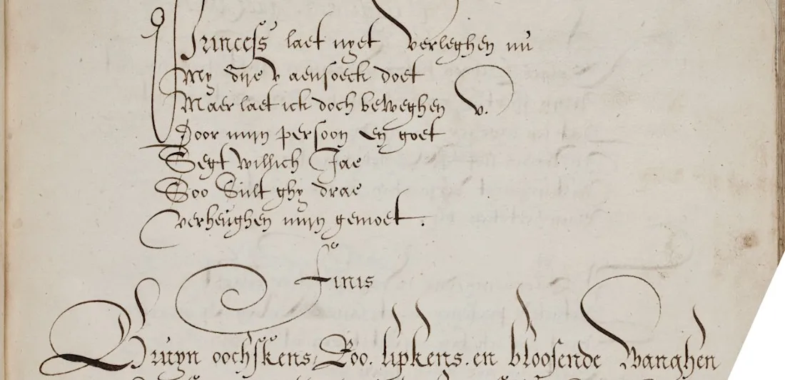 A manuscript with elaborate handwriting