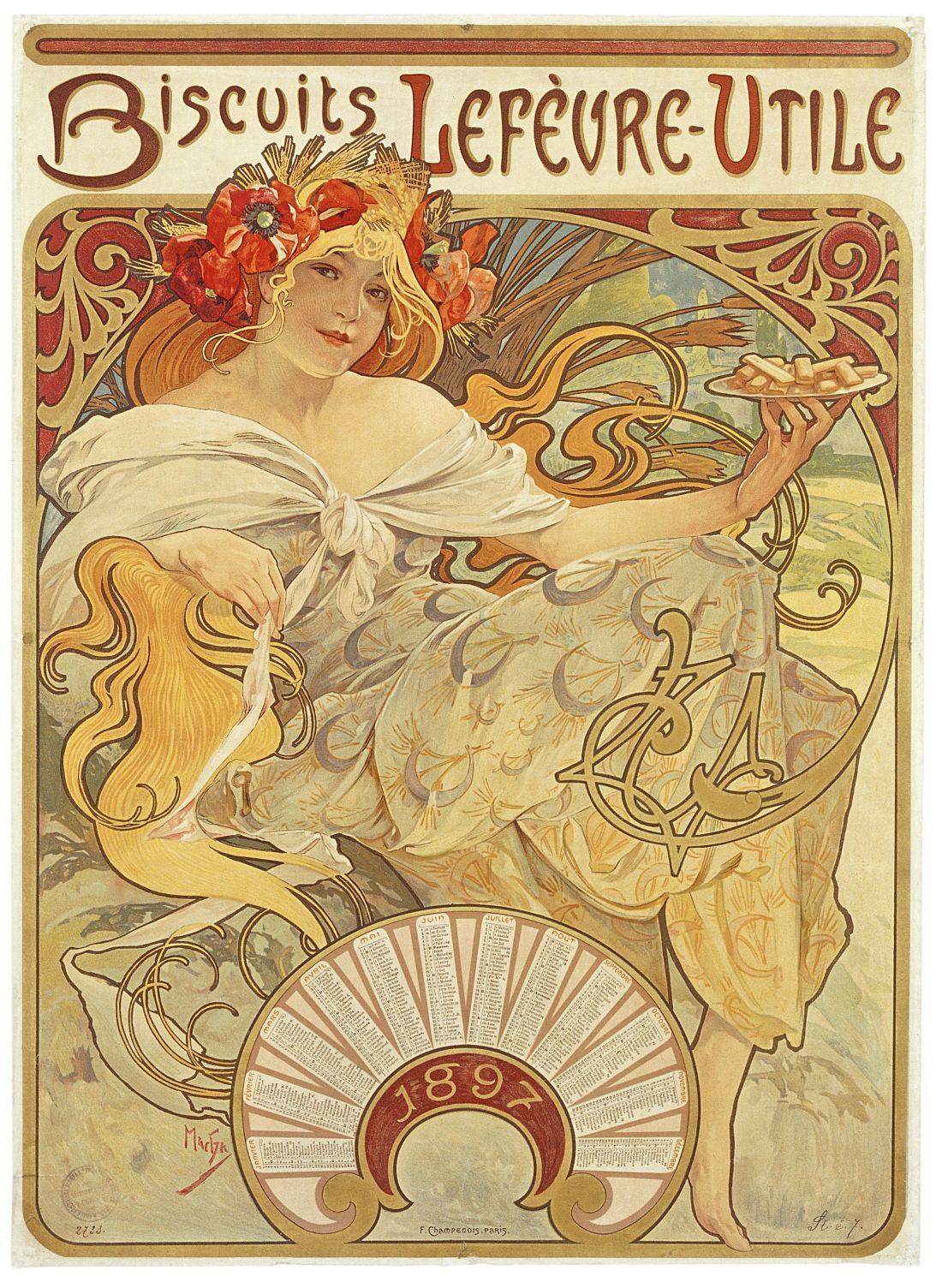 Alphonse Mucha, Biscuits Lefèvre-Utile, 1896, private collection.