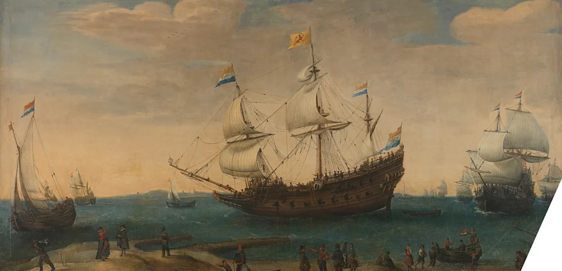 Sailing ships on the ocean