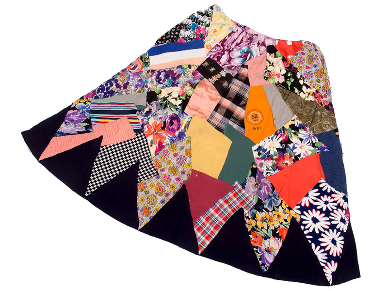 skirt with colourful patches