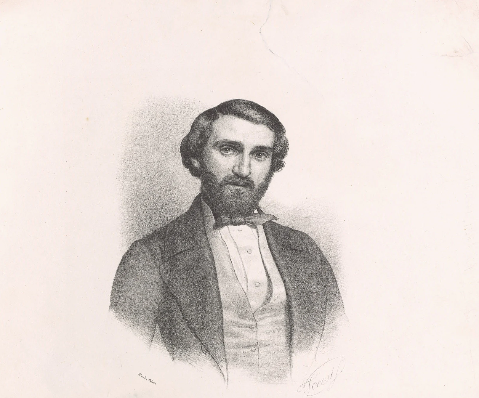 black and white portrait of Giuseppe Verdi.