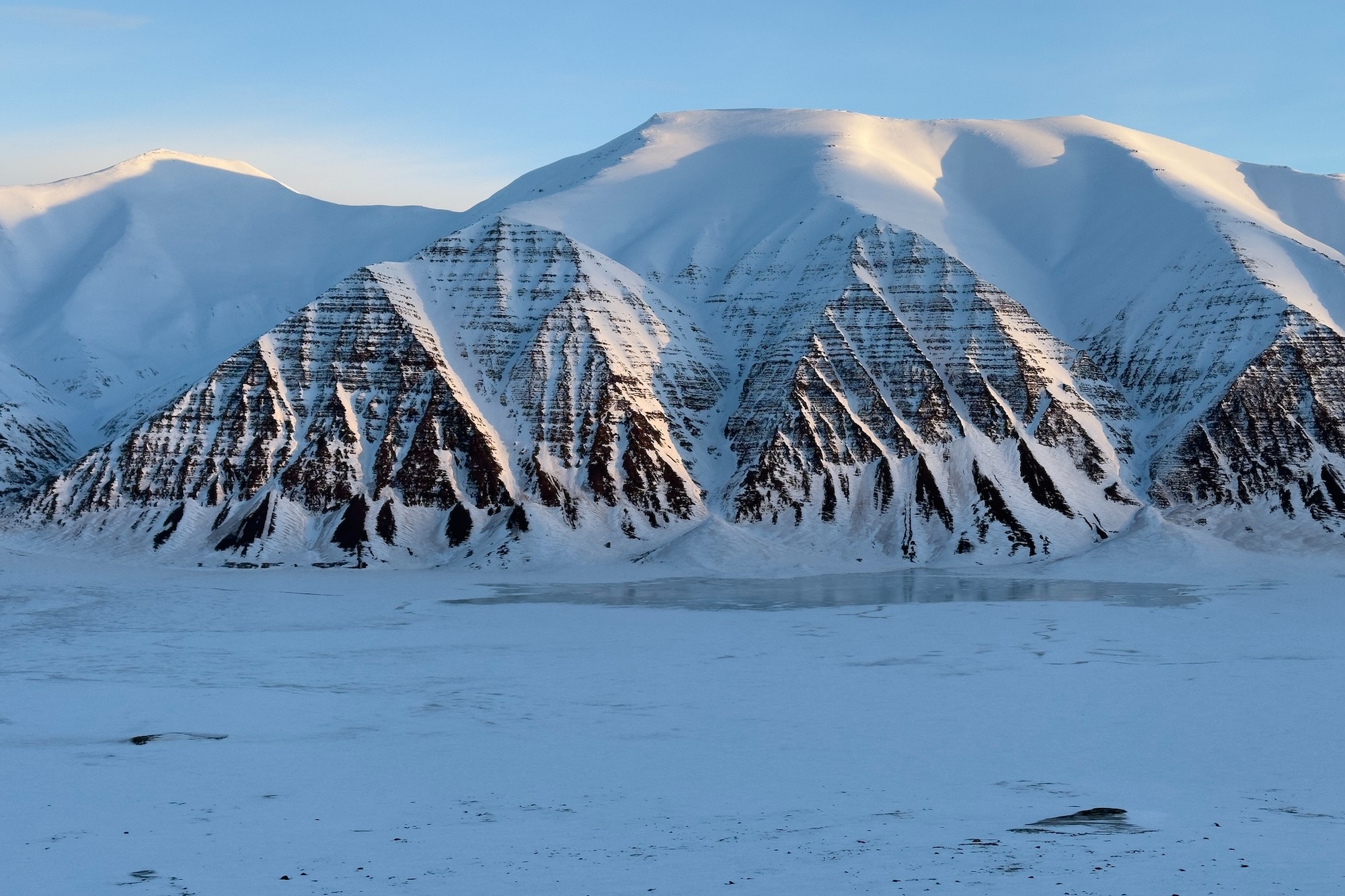Mountainscape in the field in Svalbard, Norway 