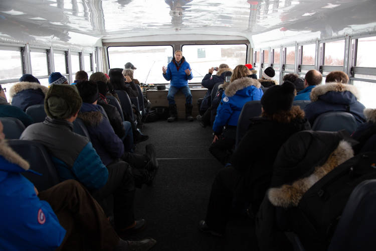 Steve Amstrup gives a talk on a Tundra Buggy