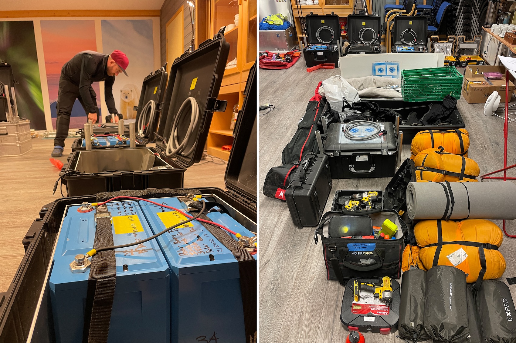 Gear being prepped for our maternal den research in Svalbard