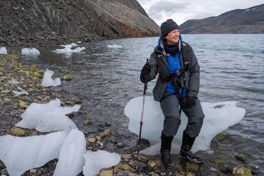 Barbara In Svalbard, looking out to the landscape