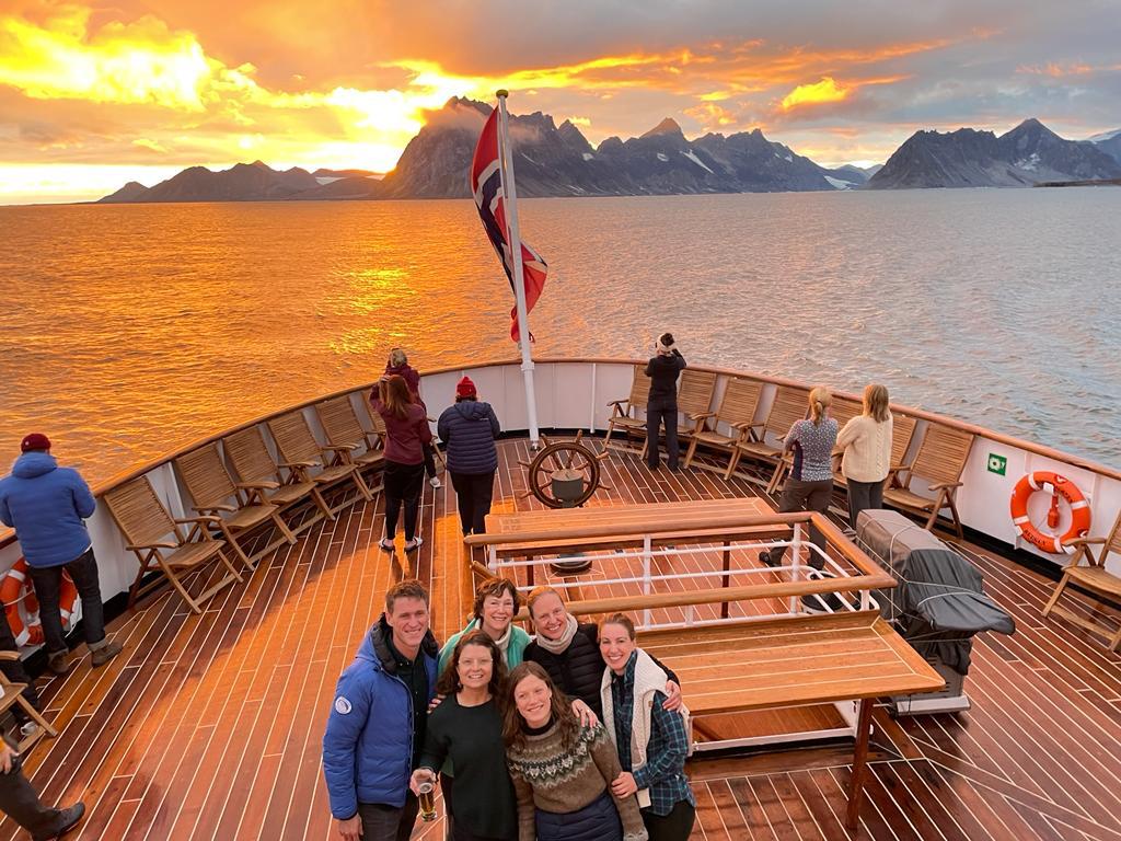 The Polar Bears International team on a boat in Svalbard