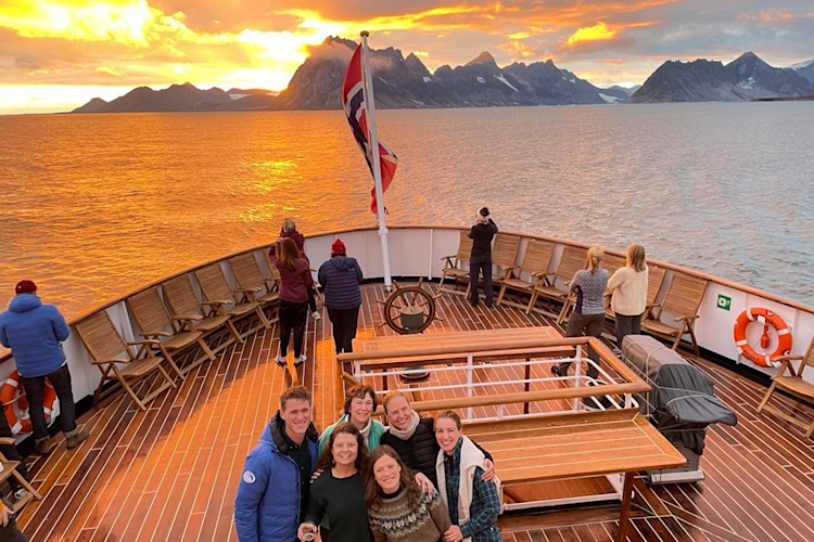 The Polar Bears International team on a boat in Svalbard