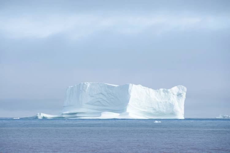 Single glacier floating in the distance