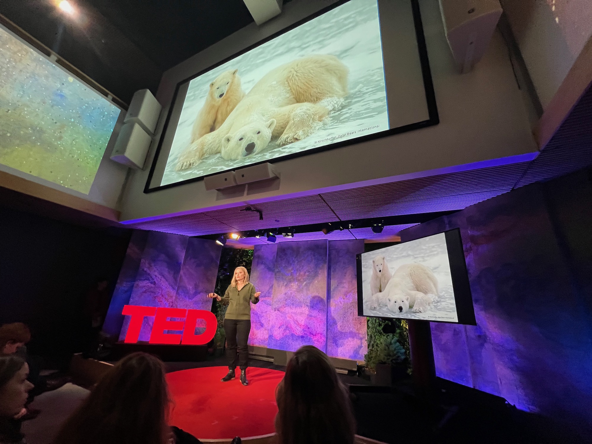 Alysa McCall on the TED Talk stage in New York