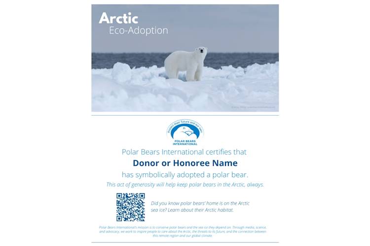 An image of the PBI Arctic Eco-Adoption certificate