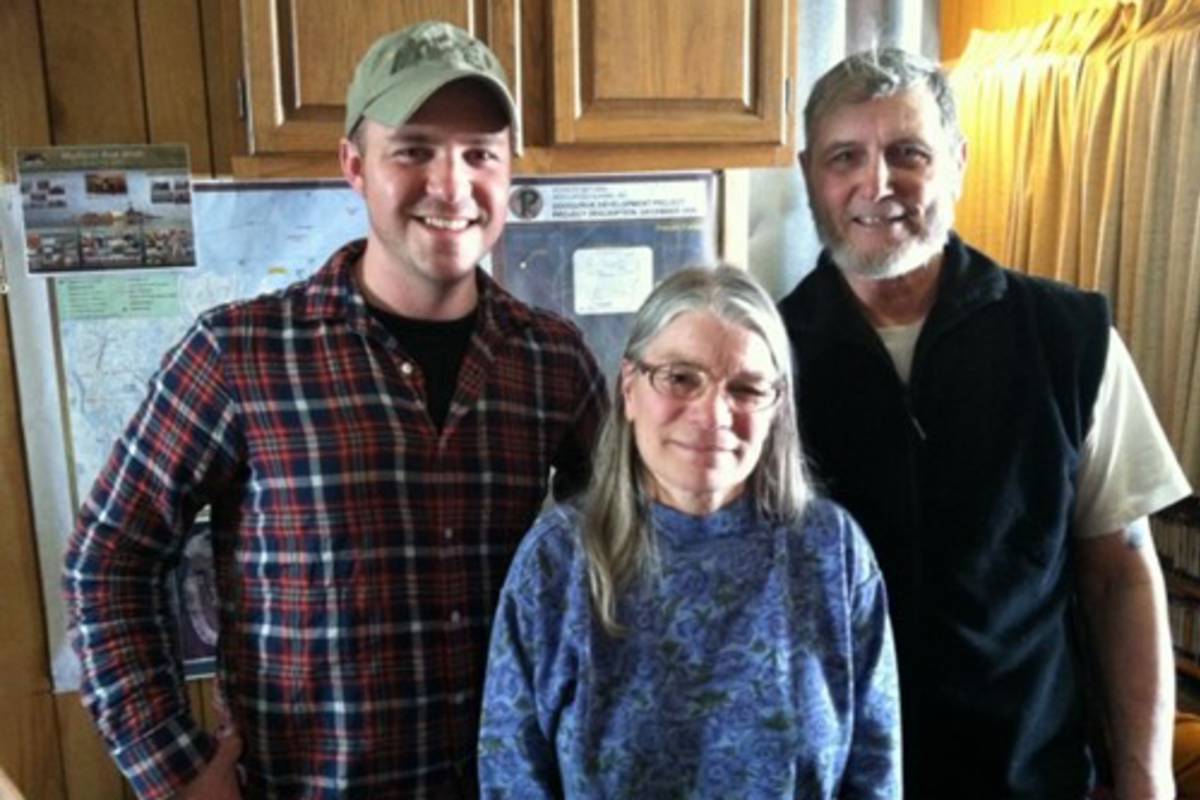Jay Olson with Teena and Jim Helmerick, year round residents of Alaska's North Slope