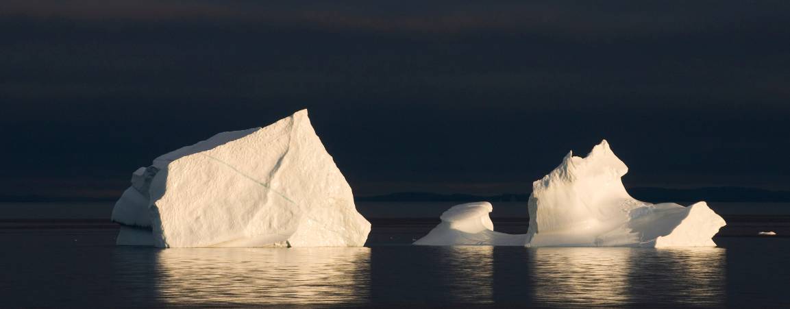 Icebergs floating in water