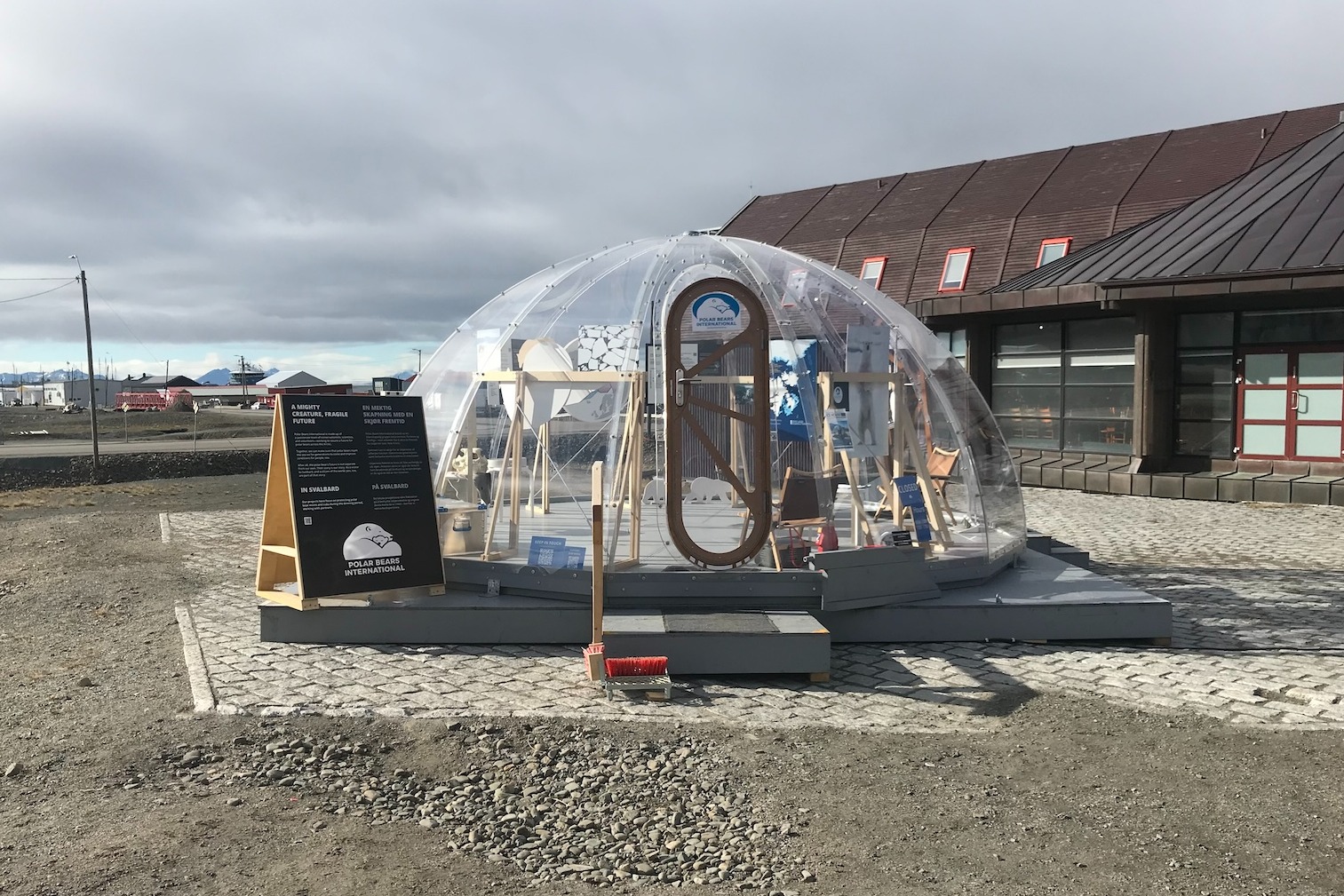 The exterior of the Polar Bears International Ice House in Longyearbyen, Svalbard