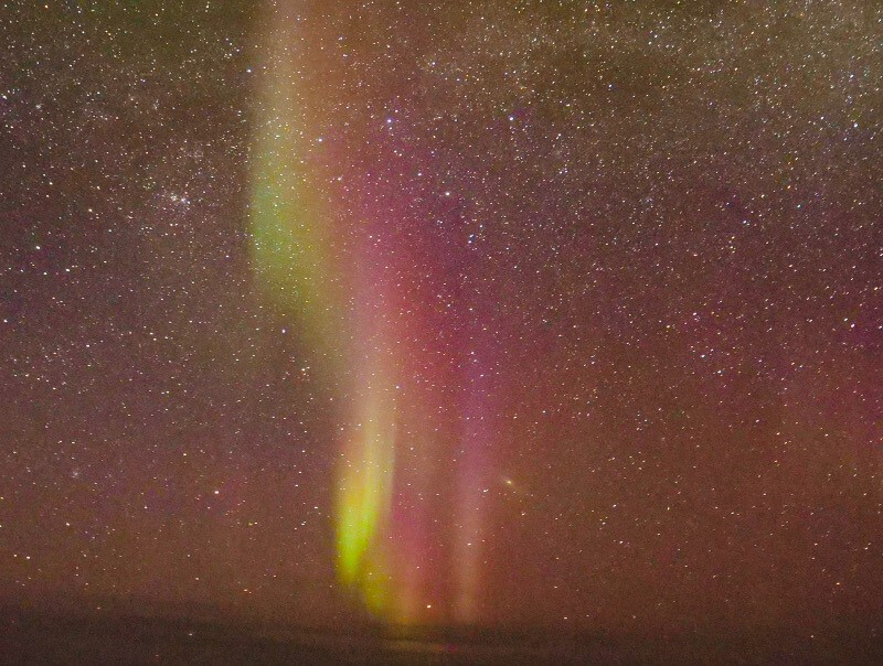 Rare red and purple northern lights.