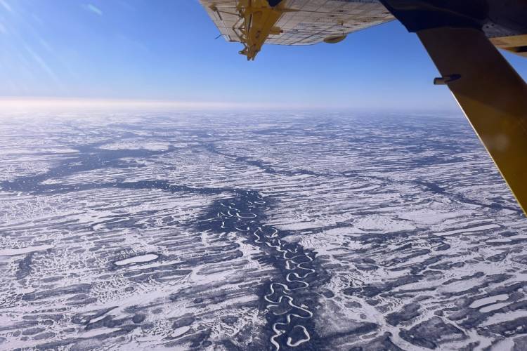 Aerial of the Hudson Bay lowlands