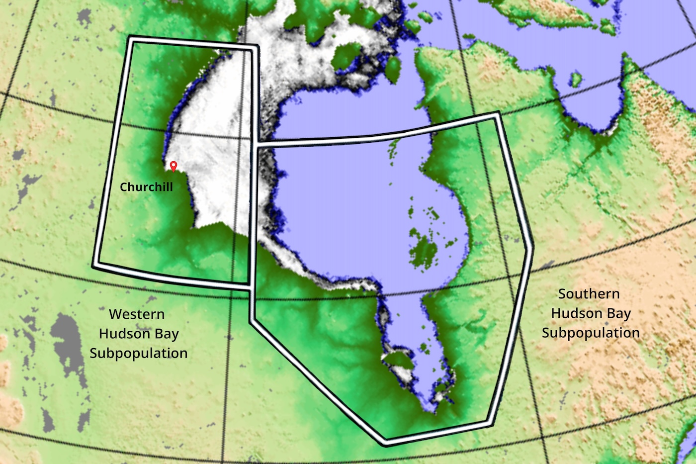 A map of Hudson Bay showing the sea ice coverage on December 18, 2024