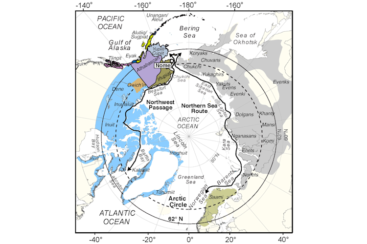 Map of Indigenous communities in the arctic